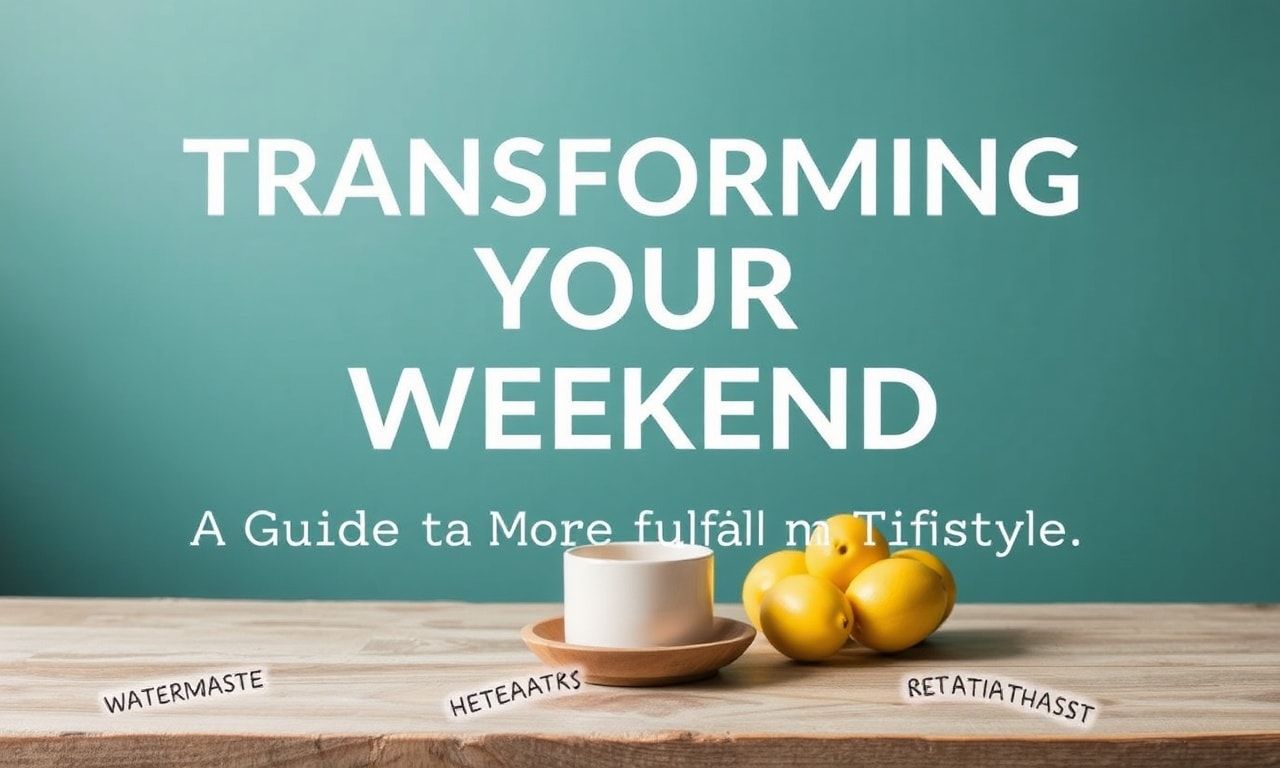 Transforming Your Weekend: A Guide to a More Fulfilling Lifestyle