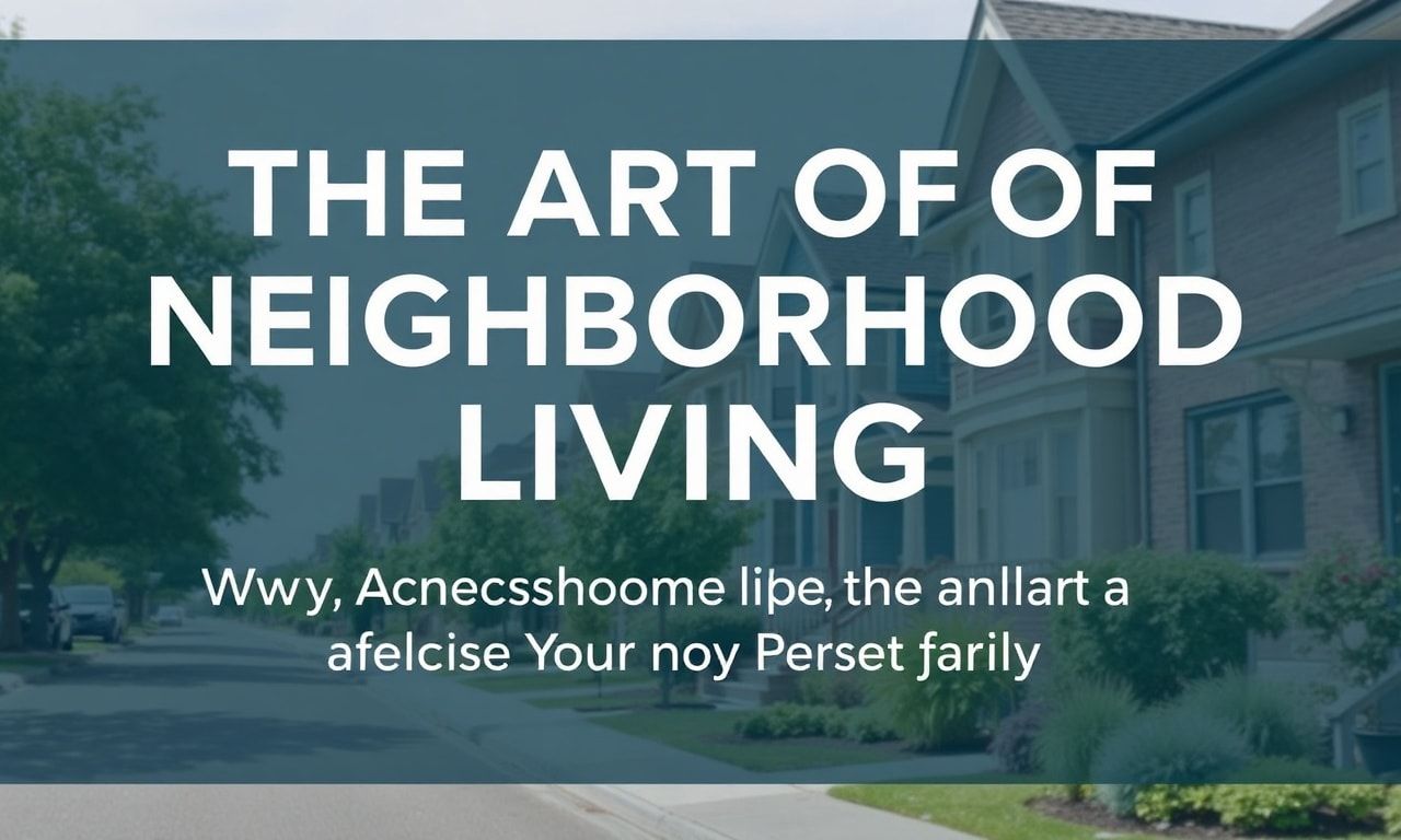 The Art of Neighborhood Living: Why Community Matters More Than You Think